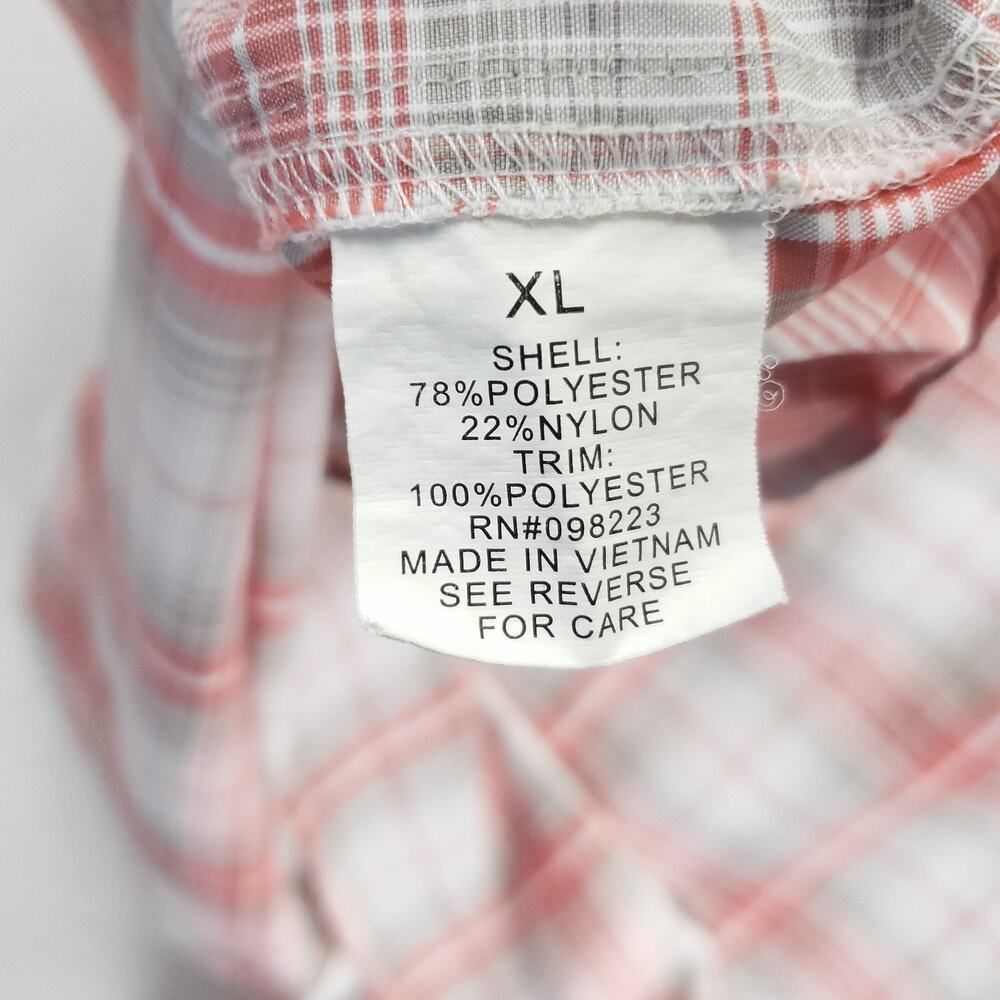 Magellan Shirt Mens XL Red White Plaid Snap Western Long Sleeve Outdoors - Picture 9 of 12